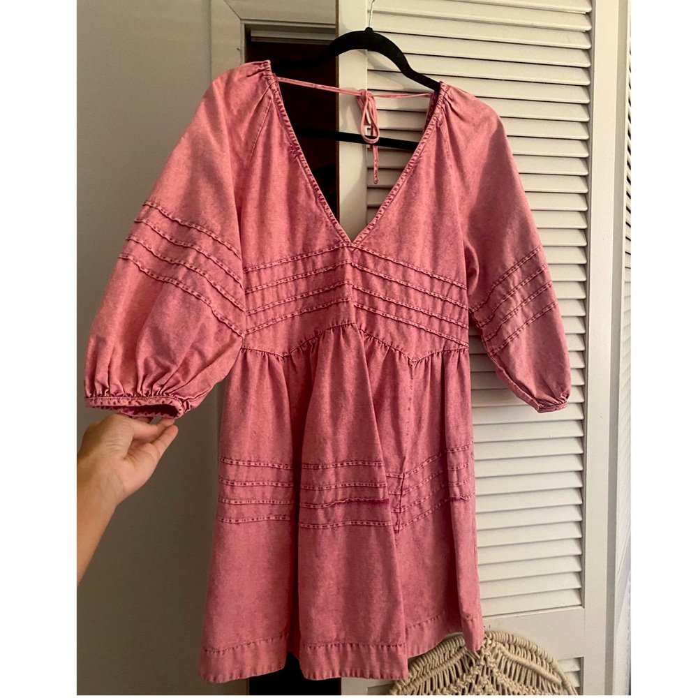 Free People “Sweet Surrender” denim mini dress size S